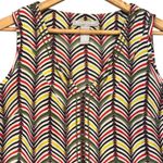 Banana Republic Outlet Chevron Print Brown Beading Sleeveless Blouse Top XS Photo 1
