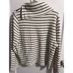 Lilla P Sweater Womens Medium White Striped Slouch Neck Long Sleeve Waffle Knit Size L Photo 4