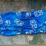 Vintage Hibiscus Collection Hawaii dead stock blue white flower long sarong, OS Photo 0