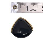 Monet Vintage Signed Gold Tone Black Acrylic Clip On Earrings Statement Classic Photo 6
