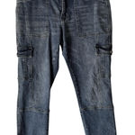 Kancan Jeans Womens 9 28 Cargo Utility Denim Straight Leg Pocket Stretch Pants Blue Photo 0