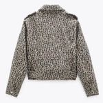 ZARA NWT Leopard Animal Print Winter Biker Jacket Photo 4