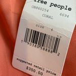 Free People  wanderer Maci dress boho gown coral chiffon metallic gold textured 4 Photo 4