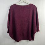 Chico's  Sz 1 US M 8 Sweater Rib Texture Dawn Pullover 3/4 Dolman Sleeve Burgundy Photo 9