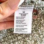 Paper Crane Smocked Floral Blouse, Puff Sleeve Green Fall Top, Size Medium Photo 8