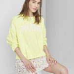 Wild Fable  Florescent Yellow “Miami” Sweatshirt Photo 0
