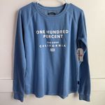 NWT 100% Blue THORUNN Fleece Pullover Crewneck Sweatshirt Size M Photo 2