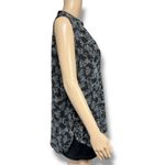 Loft Womens Blouse Tunic Top Shirt Floral Print Sleeveless Tank Top Black White Photo 1