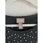 Chico's Chico’s Sweater Pearl Detail Embellished Gray Long Sleeve Career Top Size 3 XL Photo 8