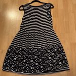 Max Studio Navy & White A-Line Dress L Photo 6