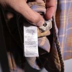 Madewell Flannel Oversized Boyfriend Shirt Plaid Dusk Periwinkle Gold Yellow M Photo 4