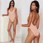Nasty Gal Brand New Nude Peach Backless One Piece Swimsuit Photo 3