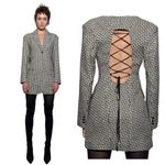 ZARA  houndstooth corset back blazer dress XS Photo 1