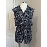 Polka Dot Romper Open Back Sleeveless Casual‎ Jumpsuit Size L Black Size L Photo 2