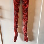 Pretty Little Thing  Orange Croc Mesh Bardot Ruched Jumpsuit Size 8 EUC Photo 10