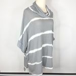 1.4.3. Story by Line Up 143 STORY // LINE UP Gray White Striped Mock Neck Dolman Pullover Small Photo 3