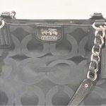Coach  Op Art Madison Purse Blk Signature Sateen Jacquard & Leather Handles 20481 Photo 2
