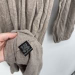 Angie Brown Taupe Smocked Long Sleeve Sweater Dress Size Large Cotton Boho Photo 6