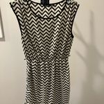 Poetry  Black and White Zigzag Mini Dress Photo 1