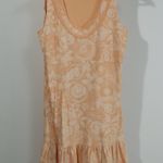 Fresh Produce  Sleeveless Ruffle Hem Tank Dress Peach Floral Size Medium USA Photo 0