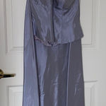 Vintage 2 Piece Women’s Outfit Skirt and Halter Top Blue Photo 0