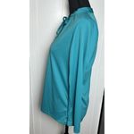 VINTAGE 60s 70s GIGI Women’s Blouse Shirt‎ Teal USA Long Sleeve Sz Small Photo 8