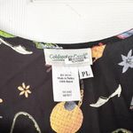 Coldwater Creek  Black Square Neck Novelty Shoes Purse 90s Tie Back Midi Dress LP Photo 5