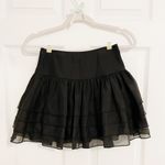 Black Shiny Kawaii Harujuku Shabby Chic Cottagecore Tiered Mini Skirt Skort Size XS Photo 6