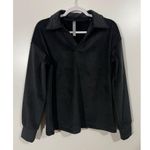 Mondetta Collared Sweatshirt in Velvety Material Navy Blue Size Medium Photo 3