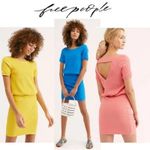 Free People FP Beach Happy Hour Mini Dress Ribbed Beige Medium M Casual Photo 1