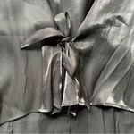 Piacere Chiffon blouse Metallic Black Plus Size 24 Sheer Sleeves Formal Dazzle Photo 8