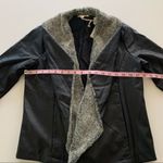 Mystree | Pia Black Vegan Leather Jacket with Faux Fur Lined Lapel Small NWT Photo 5