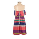 Shoshanna ANTHROPOLOGIE Silk  Serrapi Strapless Striped Ruffle Mini Dress Size 4 Photo 2