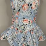 Beulah Floral Strapless Peplum Top with Eyelet details Size Large Photo 12