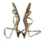 Aquazzura Carolyne Snakeskin Strappy Sandals Yellow Women’s Size 39 US 9 Flawed Photo 4