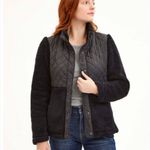 Steve Madden Quilted Fleece Snap Up Jacket in Black Size Medium Photo 8