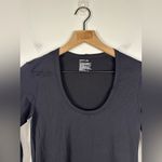 Helmut Lang  Black Scoop Neck Bodycon Long Sleeves Basic Stapple Sz XS Photo 2