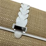 Cole Haan  Bedford Izzie Clutch White Leather and Argento Straw Photo 1