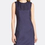 Tahari Satin Sheath Dress Navy Blue Size 4 Small Photo 0