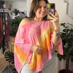 Daisy Fuentes Y2k Poncho Pink Yellow Size One Size Photo 3