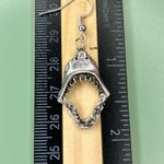 Silver Tone Shark Bite Earrings Photo 5