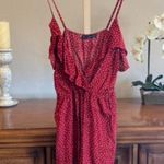 Brandy Melville Red Polka Dot Ruffle Romper One Size NWOT Photo 1