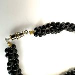 Black onyx beaded and coral long twisted necklace Photo 5