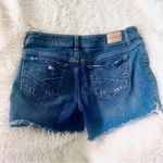 Aeropostale Blue Distressed Midi Jean Shorts Photo 5