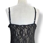 Vintage 90s Express Black Lace Slip Dress Nude Lined USA Made Medium Romantic Photo 5