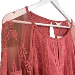 Lucky Brand Cold Shoulder Embroidered Long Sleeve Top Size Large NWT Photo 4