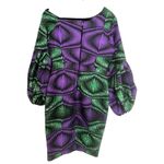 TribalbyN Purple Green African Print Crop Back Zip Size S Dress Photo 1