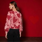 Farm Rio  Pink Hearts Sequin Sweater Size Large Pink Red Valentines Day Heart Photo 2