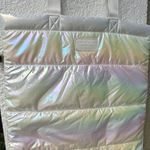 Bath & Body Works  Iridescent White Puffer Tote Bag NWT Photo 2