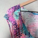 Tori Richard Womens Colorful Tropical Palm Leaf Print Swim Coverup Mini Dress M Pink Size M Photo 4